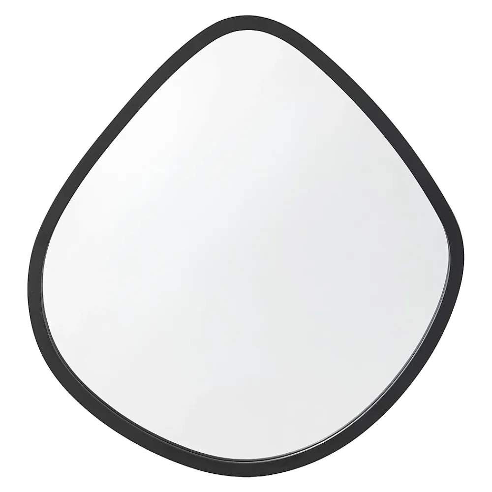 Helloshop26 Miroir mural forme arrondie 64 x noir
