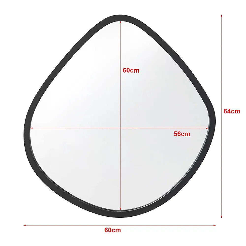 Helloshop26 Miroir mural forme arrondie 64 x noir