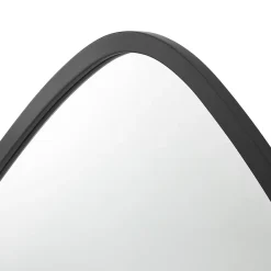 Helloshop26 Miroir mural forme arrondie 64 x noir