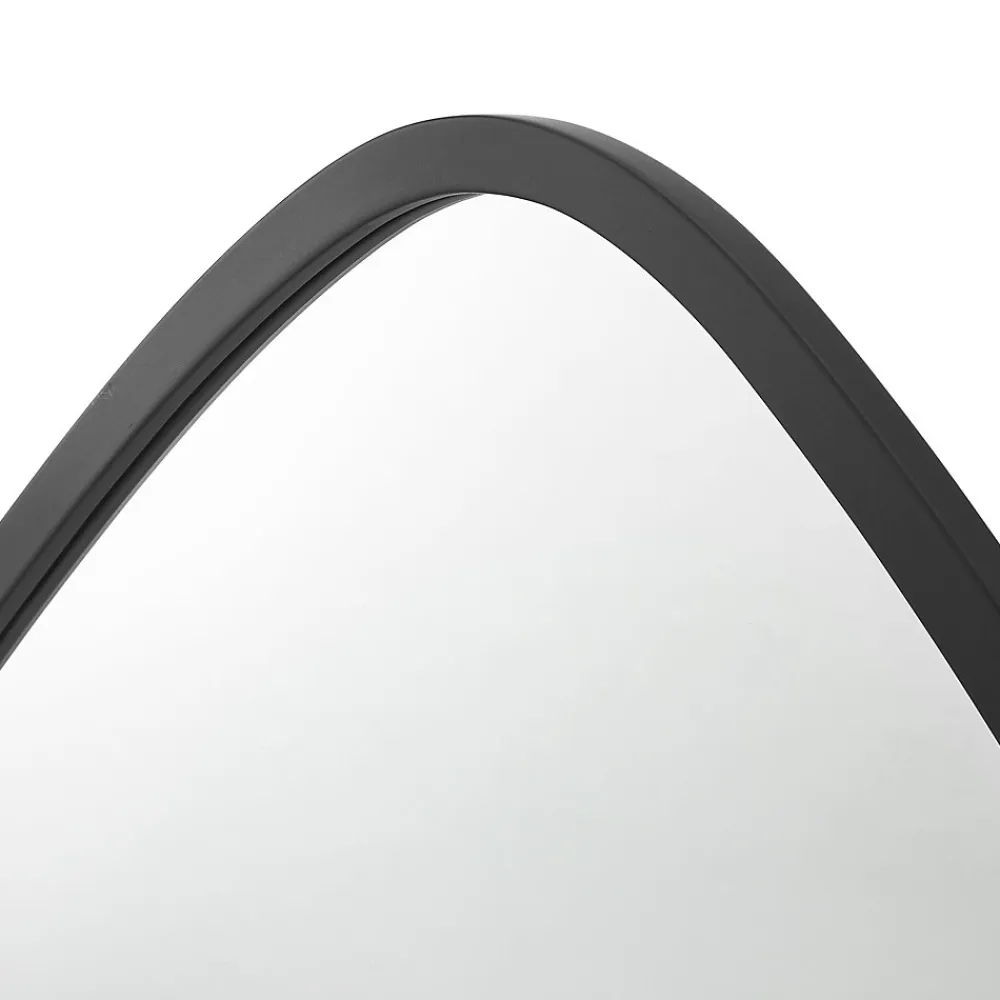 Helloshop26 Miroir mural forme arrondie 64 x noir