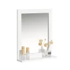 Sobuy Miroir Mural Meuble Salle de Bain avec 1 étage plateau, FRG129-W,