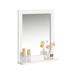 Sobuy Miroir Mural Meuble Salle de Bain avec 1 étage plateau, FRG129-W,