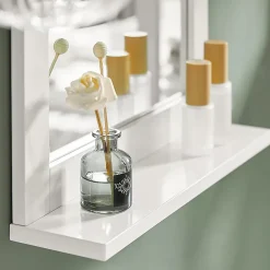 Sobuy Miroir Mural Meuble Salle de Bain avec 1 étage plateau, FRG129-W,