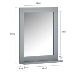 Sobuy Miroir Mural Meuble Salle de Bain avec 1 étage Plateau, FRG129-SG,
