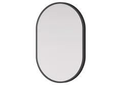Miroir Simple|Bernstein Miroir mural oval design de salle de bain avec cadre en aluminium noir - 8144B - 40x60cm