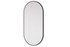 Bernstein Miroir mural oval design de salle de bain avec cadre en aluminium noir - 8144B - 60x120cm