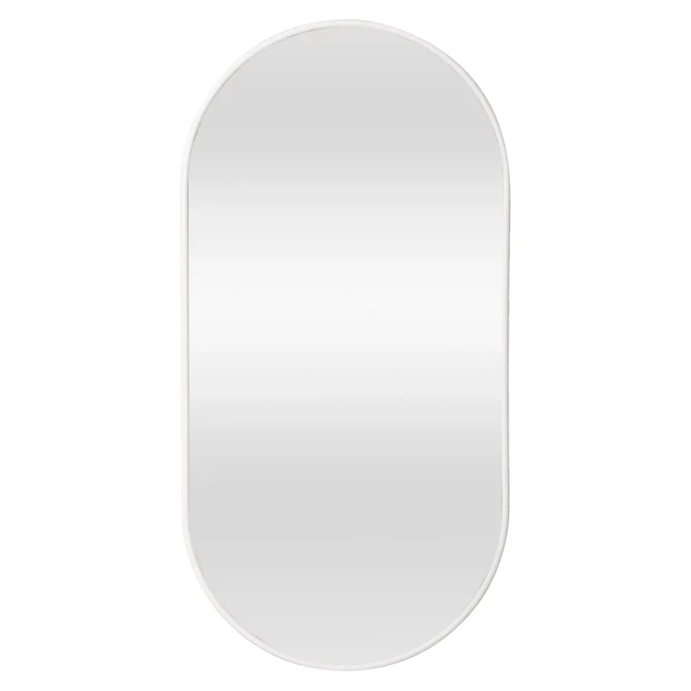 Helloshop26 Miroir mural ovale 40 x 80 blanc