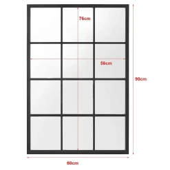 Helloshop26 Miroir mural rectangulaire 90 x 60 noir