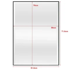 Helloshop26 Miroir mural rectangulaire 72 x 52 noir