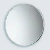 Miroir Grossissant|Kiamami Valentina Miroir Mural Rond 60 Cm Avec Cadre Blanc En Résine Thermoplastique
