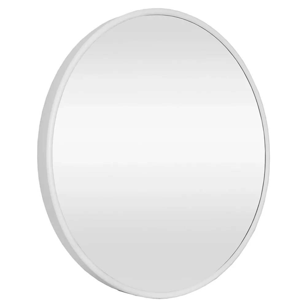 Helloshop26 Miroir mural rond 60 cm blanc blanc
