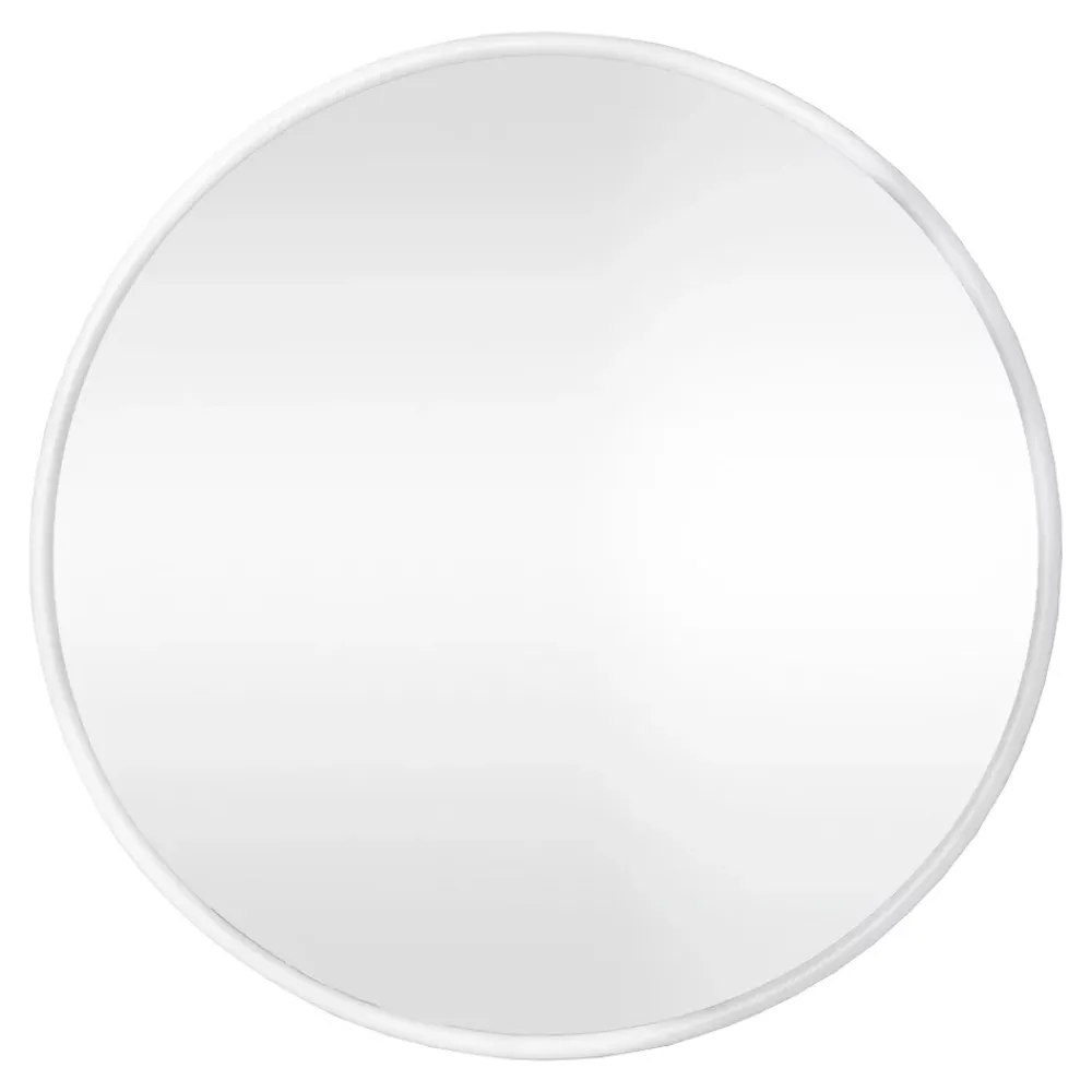 Helloshop26 Miroir mural rond 60 cm blanc blanc