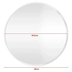 Miroir Simple|Helloshop26 Miroir mural rond 50 cm blanc blanc