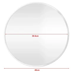 Helloshop26 Miroir mural rond 40 cm blanc blanc
