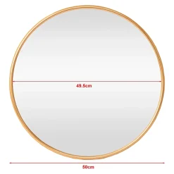 Miroir Simple|Helloshop26 Miroir mural rond 50 cm dore