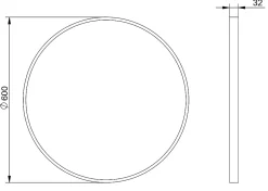 Miroir Simple|Bernstein Miroir mural rond design de salle de bain, cadre en aluminium, verre 4mm - 8232 - Couleur et Noir, 60cm