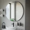 Bernstein Miroir mural rond design de salle de bain, cadre en aluminium, verre 4mm - 8232 - Couleur et Blanc, 100cm