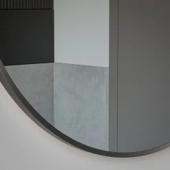 Miroir Simple|Bernstein Miroir mural rond design de salle de bain, cadre en aluminium, verre 4mm - 8232 - Couleur et Noir, 80cm