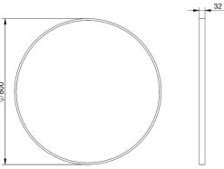 Miroir Simple|Bernstein Miroir mural rond design de salle de bain, cadre en aluminium, verre 4mm - 8232 - Couleur et Noir, 80cm