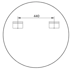 Miroir Simple|Bernstein Miroir mural rond design de salle de bain, cadre en aluminium, verre 4mm - 8232 - Couleur et Noir, 80cm