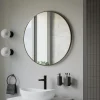 Bernstein Miroir mural rond design de salle de bain, cadre en aluminium, verre 4mm - 8232 - Couleur et 80cm, Or