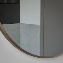 Bernstein Miroir mural rond design de salle de bain, cadre en aluminium, verre 4mm - 8232 - Couleur et 80cm, Or