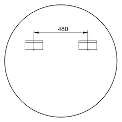 Miroir Simple|Bernstein Miroir mural rond design de salle de bain, cadre en aluminium, verre 4mm - 8232 - Couleur et Noir, 100cm