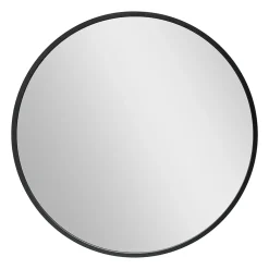 Helloshop26 Miroir mural rond diamètre 50 cm noir