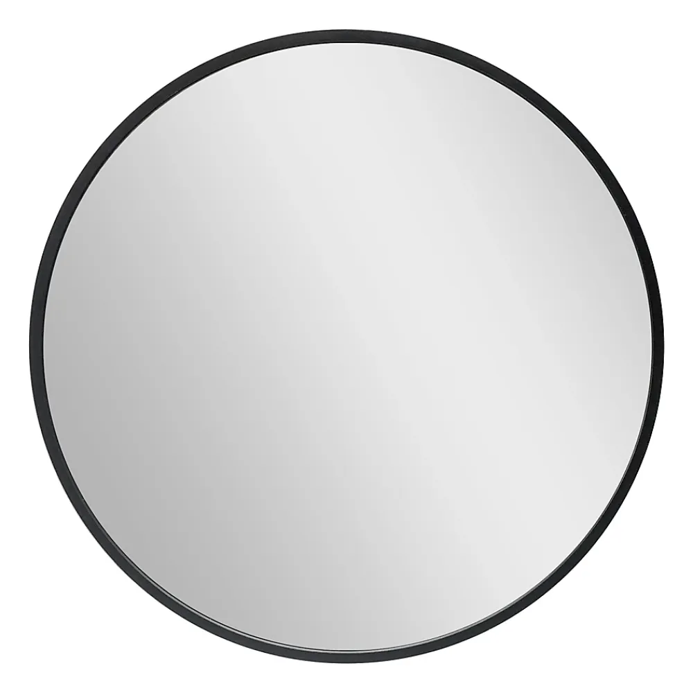 Helloshop26 Miroir mural rond diamètre 50 cm noir