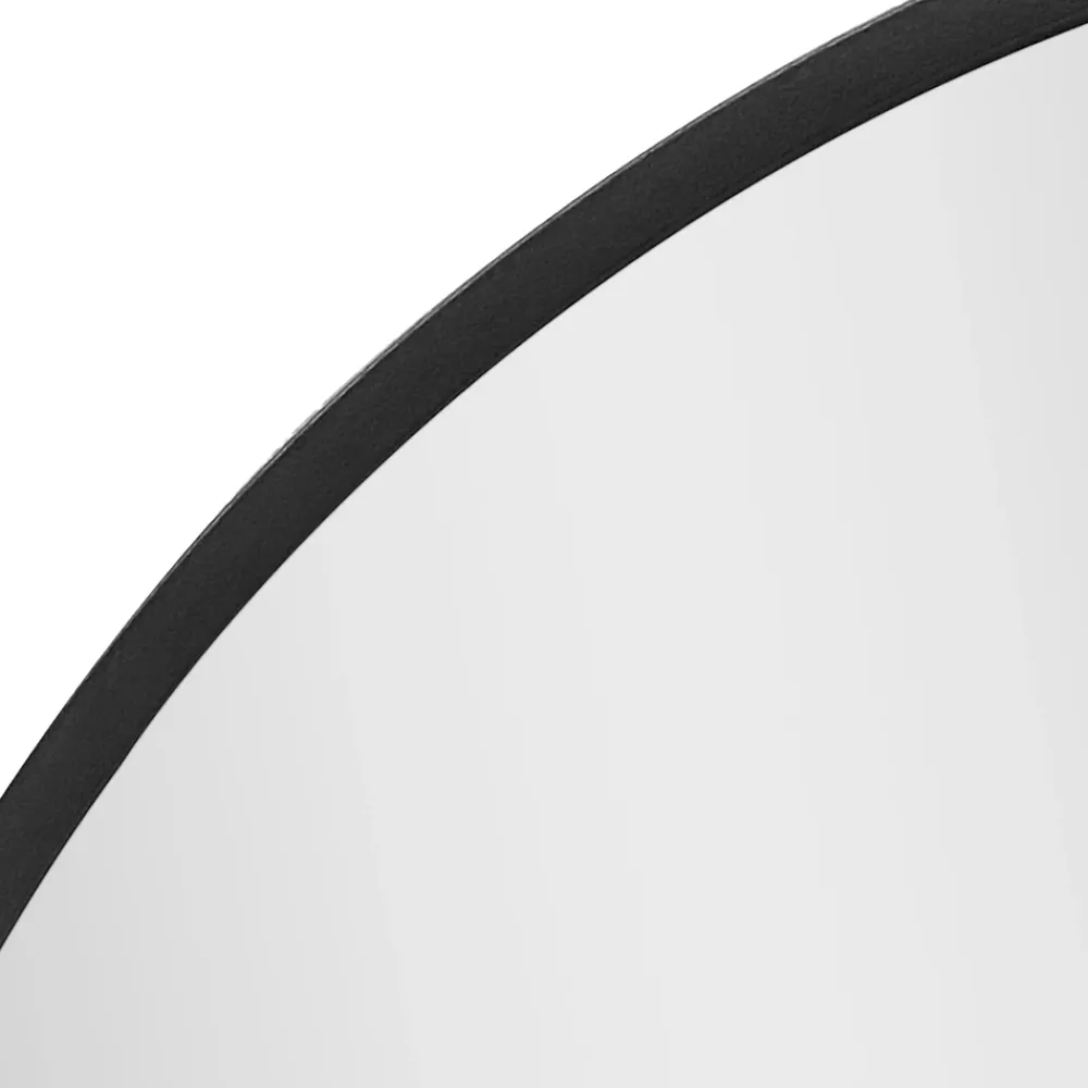 Helloshop26 Miroir mural rond diamètre 50 cm noir