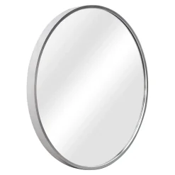 Helloshop26 Miroir mural rond diamètre 50 cm argente