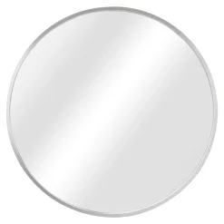 Helloshop26 Miroir mural rond diamètre 50 cm argente
