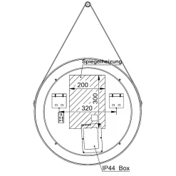 Miroir Lumineux|Bernstein Miroir mural rond salle de bain lumineux LED suspendu, fontion chauffante anti-buée et lumière réglable, Diamètre 60 cm, 2884