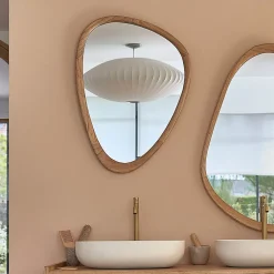 Miroir Simple|Berah Getah Miroir organique en mindi massif 75x60 cm