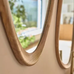 Miroir Simple|Berah Getah Miroir organique en mindi massif 75x60 cm
