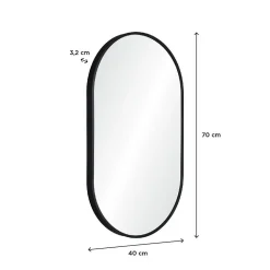 Mob-In Miroir ovale 40 x 70 cm PEPPER Noir