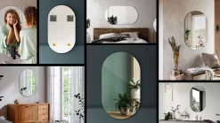 Tulup Miroir ovale 46x80 cm déco murale chambre 1 pièce