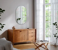 Miroir Simple|Tulup Miroir ovale 52x90 cm élégant entrée 1 pièce