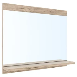 [En.Casa] Miroir pour salle de bains Krildihana 60 x 50 x 12 cm effet chêne en.casa