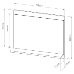 [En.Casa] Miroir pour salle de bains Krildihana 60 x 50 x 12 cm effet chêne en.casa
