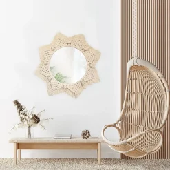 Rea MIROIR BOHO 322048 53CM BEIGE 55X55X1CM