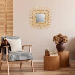 Miroir Simple|Rea MIROIR QDJ071 45CM BEIGE 45X45X2,5CM