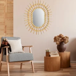 Miroir Simple|Rea MIROIR QDJ5749 49CM BROWN 57X49X2CM