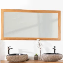 Miroir Simple|Wanda Collection Miroir rectangle en teck massif 140x70