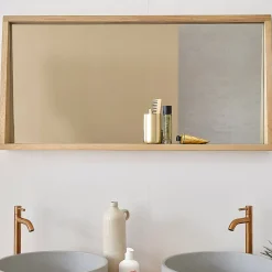 Berah Getah Miroir rectangulaire en chêne massif