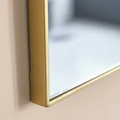 Berah Getah Miroir rectangulaire en métal doré