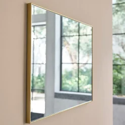 Berah Getah Miroir rectangulaire en métal doré