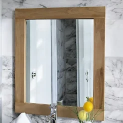Wildwater Miroir rectangulaire en teck massif Lazy 60 x 70 cm