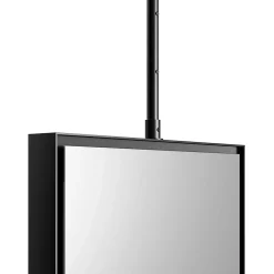 Miroir Simple|Bernstein Miroir rectangulaire suspendu cadre aluminium noir, rotation 360, réglable en hauteur, pour salle de bain - 50x80cm - 2145