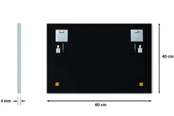 Tulup Miroir rectangulaire 60 x 40 cm Décoration Salle De Bain